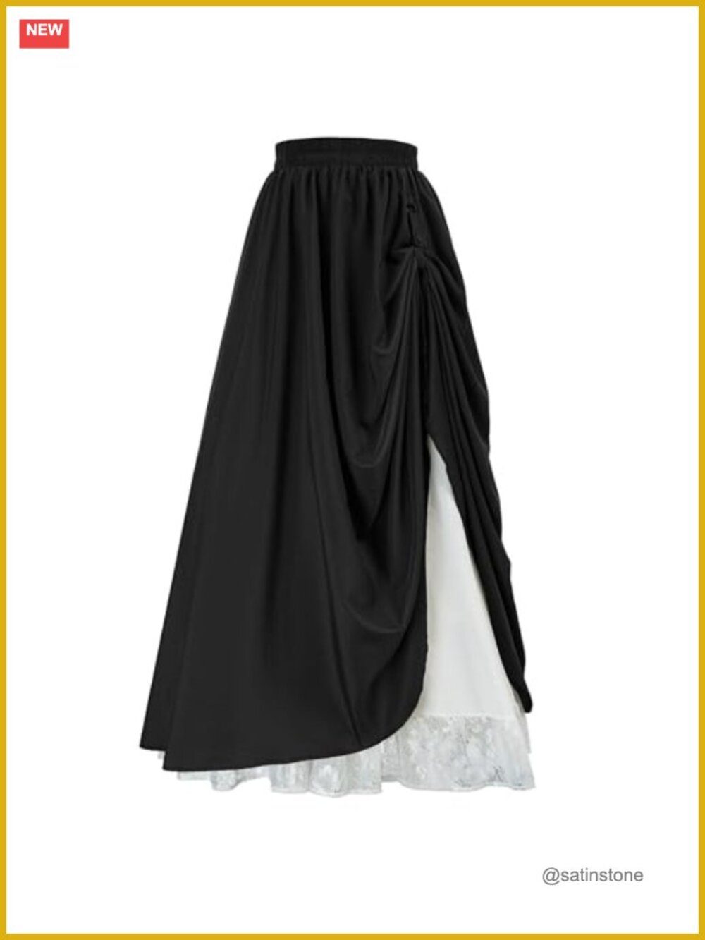 Renaissance Pirate Long Maxi Skirt Tiered Ruffle Hem Flowy Polyester